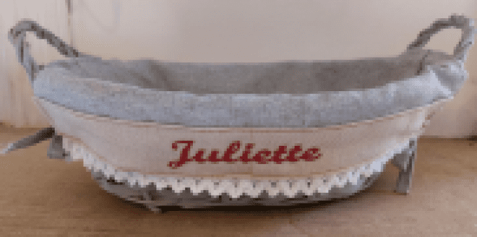 CORBEILLE personnalisée brodée prénom
